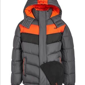 CB sport boy puffer jackets &hat 5-6